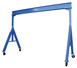 Vestil Steel Fixed Gantry Crane with Phenolic Casters - 15 Ft. 8000 lb - Blue