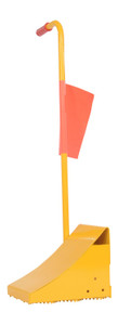 Vestil Fabricated Steel Wheel Chock With Ergonomic Handle and Flag - 10-3/4 In. Length - Yellow