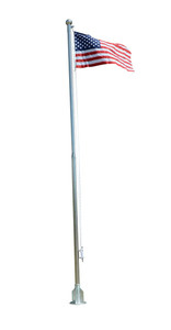 Vestil Stainless Steel Flagpole - 20 Ft. Height - Silver