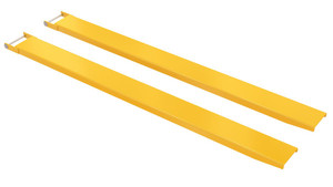 Vestil Steel Pin Style Fork Extensions - 8 In. x 96 In. 4,000 lb - Yellow