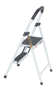 Vestil Steel Household Steel Fold Up Step Ladder - 2 Step 225 lb - White