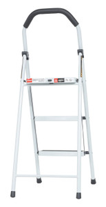 Vestil Steel Household Steel Fold Up Step Ladder - 3 Step 225 lb - White
