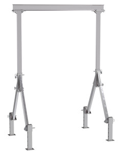 Vestil Aluminum Fixed Height Gantry Crane With Adjustable Leveling Option 8ft. X - 10 ft. 2000 lb - Silver