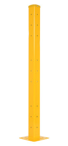 Vestil Steel Rigid Tube Post Drop In Style - 60 In. For 2 Ribbed Drop In Style Guard Rails - Yellow
