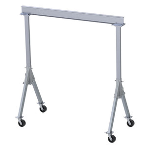 Vestil Aluminum Fixed Gantry Crane with Phenolic Locking Casters - 10 Ft. x 10 Ft. 4000 lb - Silver