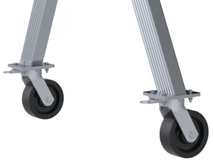 Vestil Aluminum Fixed Gantry Crane with Phenolic Locking Casters - 10 Ft. x 10 Ft. 4000 lb - Silver