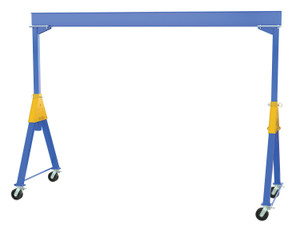 Vestil Steel Knockdown Fixed Gantry Crane with Total Locking Phenolic Casters - 15 Ft. 8000 lb - Blue