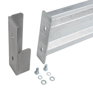 Vestil Galvanized Steel 2 Ribbed Drop In Style Guard Rail - 42 In. Length - Gray