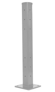 Vestil Steel Rigid Tube Post Drop In Style - 42 In. For 2 Ribbed Drop In Style Guard Rails - Silver Lining