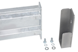 Vestil Galvanized Steel 2 Ribbed Drop In Style Guard Rail - 6 In. Length - Gray