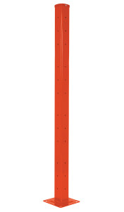 Vestil Steel Rigid Tube Post Bolt On Style - 72 In. For 2 Ribbed Guard Rails - Orange