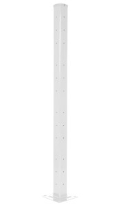 Vestil Steel Rigid Tube Post Drop In Style - 72 In. For 2 Ribbed Drop In Style Guard Rails - White