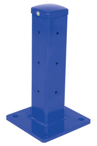 Vestil Steel Rigid Tube Post Drop In Style - 18 In. For 2 Ribbed Drop In Style Guard Rails - Blue