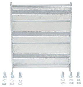 Vestil Galvanized Steel 3 Ribbed Bolt On Style Guard Rail - 12 In. Length - Gray