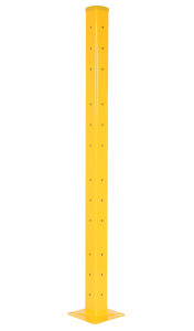 Vestil Steel Rigid Tube Post Drop In Style - 72 In. For 2 Ribbed Drop In Style Guard Rails - Yellow