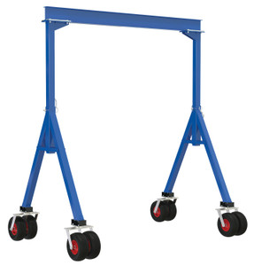 Vestil Steel Fixed Height Gantry Crane with Pneumatic Rubber Casters - 10 Ft. 4000 lb - Blue