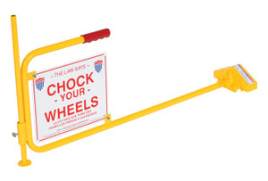 Vestil Steel Flag Rail Chock with Adjustable Height Leg - 7-1/2 In. Width - Yellow