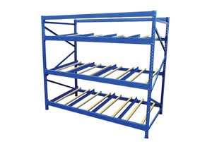 Vestil Steel Carton Flow Rack - 3 Ft. Length 3 Level 1,000 lb - Blue