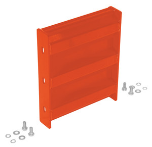 Vestil Steel 3 Ribbed Bolt On Style Guard Rail - 12 In. Length - Orange