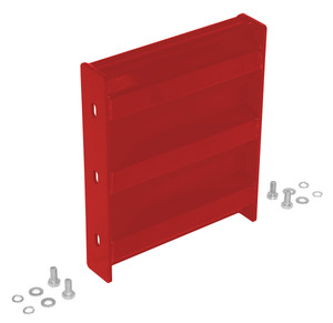 Vestil Steel 3 Ribbed Bolt On Style Guard Rail - 12 In. Length - Red