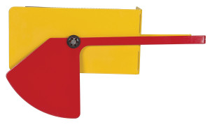 Vestil Steel Fork Truck Level - 9-1/4 In. x 2-5/8 In. x 5-1/16 In. - Yellow/Red