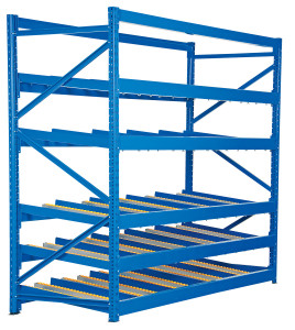 Vestil Steel Carton Flow Rack - 3 Ft. Length 5 Level 1,000 lb - Blue