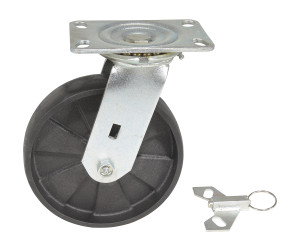 Vestil Glass Filled Nylon Swivel With 4-Position Lock and Top Plate - 8 In. Diameter x 2 In. Width 1400 lb - Black