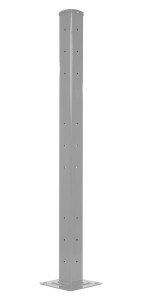 Vestil Steel Rigid Tube Post Drop In Style - 60 In. For 2 Ribbed Drop In Style Guard Rails - Silver Lining