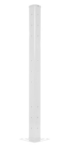 Vestil Steel Rigid Tube Post Drop In Style - 60 In. For 2 Ribbed Drop In Style Guard Rails - White