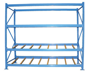 Vestil Steel Carton Flow Rack - 4 Ft. Length 3 Level 1,000 lb - Blue
