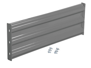 Vestil Steel 3 Ribbed Bolt On Style Guard Rail - 41.875 In. Length - Gray Semi Gloss