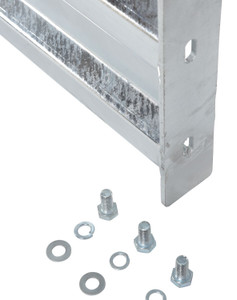 Vestil Galvanized Steel 3 Ribbed Bolt On Style Guard Rail - 101.875 In. Length - Gray