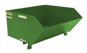 Vestil Steel Heavy Duty Low Profile Self Dumping Hopper - 1 Cubic Yard 6000 lb - Green