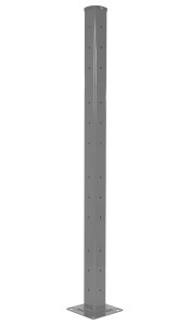 Vestil Steel Rigid Tube Post Bolt On Style - 72 In. For 3 Ribbed Bolt On Style Guard Rails - Gray Semi Gloss