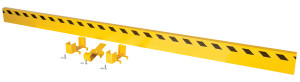 Vestil Steel Channel Guard Rail with Bracket - 124 In. Length - Yellow