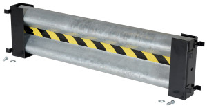 Vestil Galvanized Steel Drop In Guard Rail - 2 Ribbed 48 In. Length - Gray