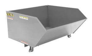 Vestil Steel Heavy Duty Low Profile Self Dumping Hopper - 1 Cubic Yard 6000 lb - Machine Gray