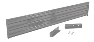 Vestil Steel 3 Ribbed Drop In Style Guard Rail - 89.875 In. Length - Gray Semi Gloss