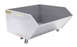 Vestil Steel Medium Duty Low Profile Self Dumping Hopper - 1 Cubic Yard 4000 lb - Silver Lining