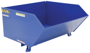 Vestil Steel Heavy Duty Low Profile Self Dumping Hopper - 1 Cubic Yard 6000 lb - Blue