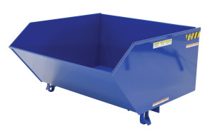 Vestil Steel Heavy Duty Low Profile Self Dumping Hopper - 1 Cubic Yard 6000 lb - Blue