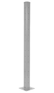 Vestil Steel Rigid Tube Post Bolt On Style - 72 In. For 3 Ribbed Bolt On Style Guard Rails - Silver Lining