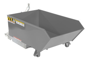 Vestil Steel Heavy Duty Low Profile Self Dumping Hopper - 1/4 Cubic Yard 6000 lb - Machine Gray