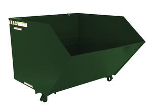 Vestil Steel Heavy Duty Low Profile Self Dumping Hopper - 1-1/2 Cubic Yard 6000 lb - Hunter Green