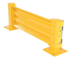Vestil Steel Hinged Guard Rail - 41.875 In. Length 3 Ribbed Gate - Yellow