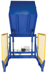 Vestil Steel Electric Hydraulic Box Dumper - 48 In. Dump Height 4,000 lb - Blue