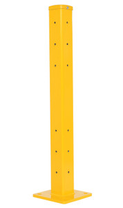 Vestil Steel Rigid Tube Post Bolt On Style - 3-1/24 In. For 3 Ribbed Bolt On Style Guard Rails - Yellow