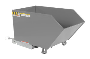 Vestil Steel Medium Duty Low Profile Self Dumping Hopper - 1/2 Cubic Yard 4000 lb - Machine Gray