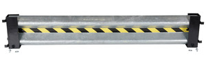 Vestil Galvanized Steel Drop In Guard Rail - 2 Ribbed 72 In. Length - Gray