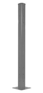 Vestil Steel Rigid Tube Post Bolt On Style - 60 In. For 3 Ribbed Bolt On Style Guard Rails - Gray Semi Gloss